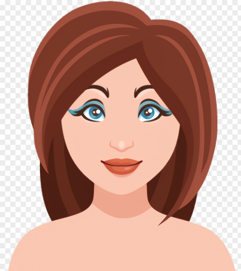 Lace Wig Smile Lips Cartoon PNG
