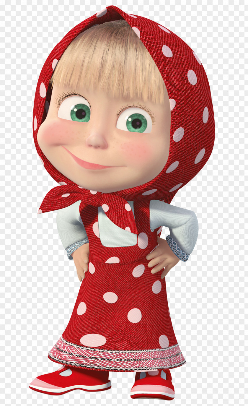 Masha With Red Dress Transparent Clip Art Image And The Bear PNG