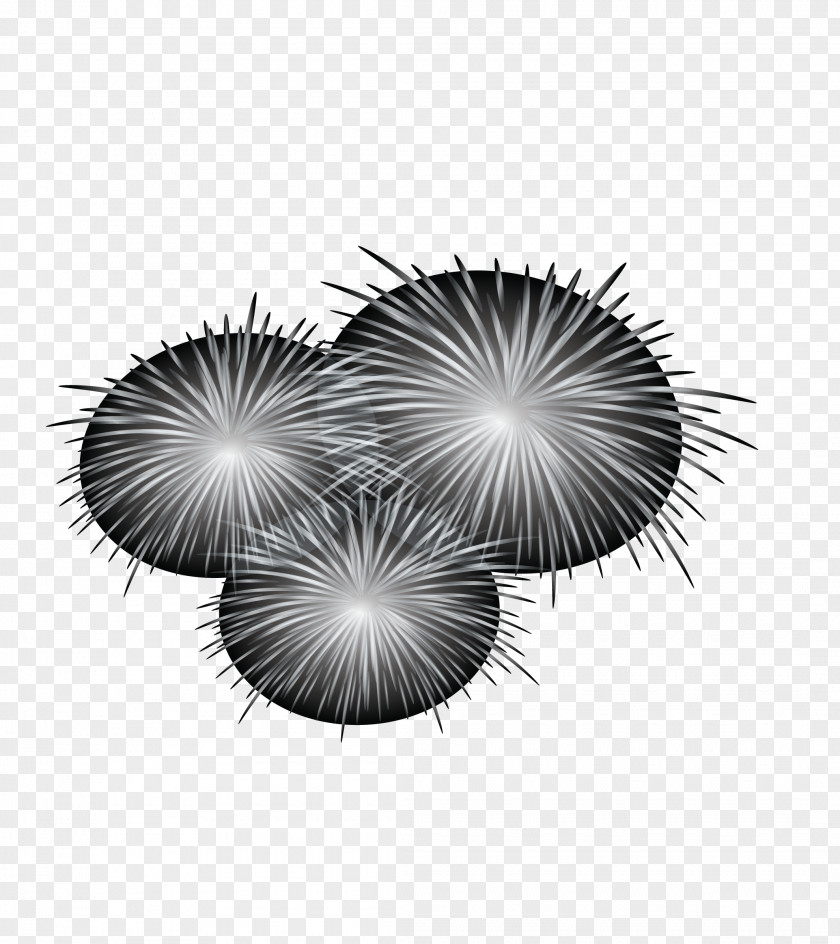 Vector Light Fireworks Black And White Pattern PNG