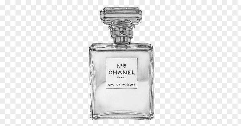 Hand-painted Bottle Of Chanel Perfume PNG bottle of chanel perfume clipart PNG