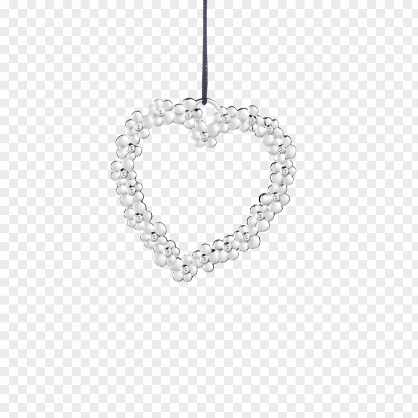 Silver Rungstedlund Julepynt Glass Heart PNG