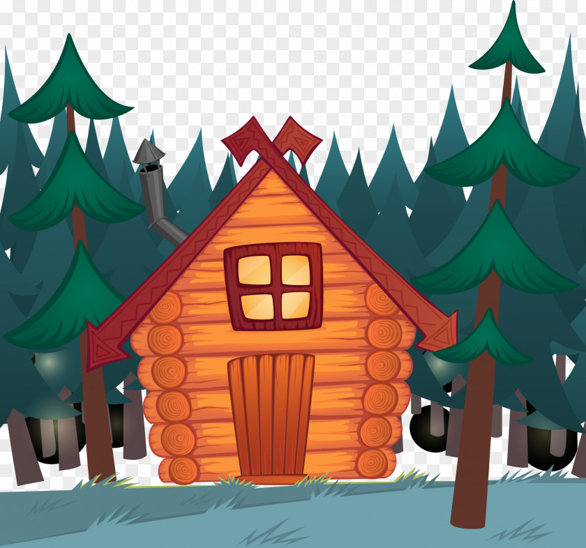 Woods Cabin Log Cartoon Royalty-free Illustration PNG