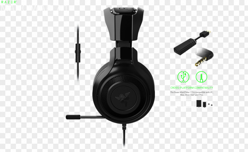 Headphones Xbox 360 Razer Man O'War ManO'War 7.1 Surround Sound PNG