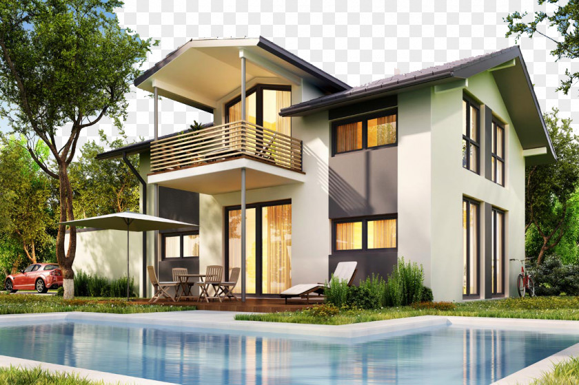 Design Of Two Luxury Villas Housing House Prefabricated Home Prefabrication Villa PNG