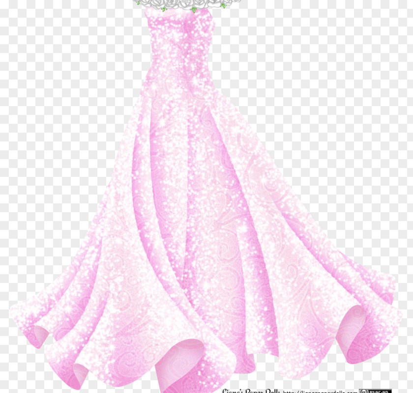 Pink Gown Dress Bodice Paper Doll PNG
