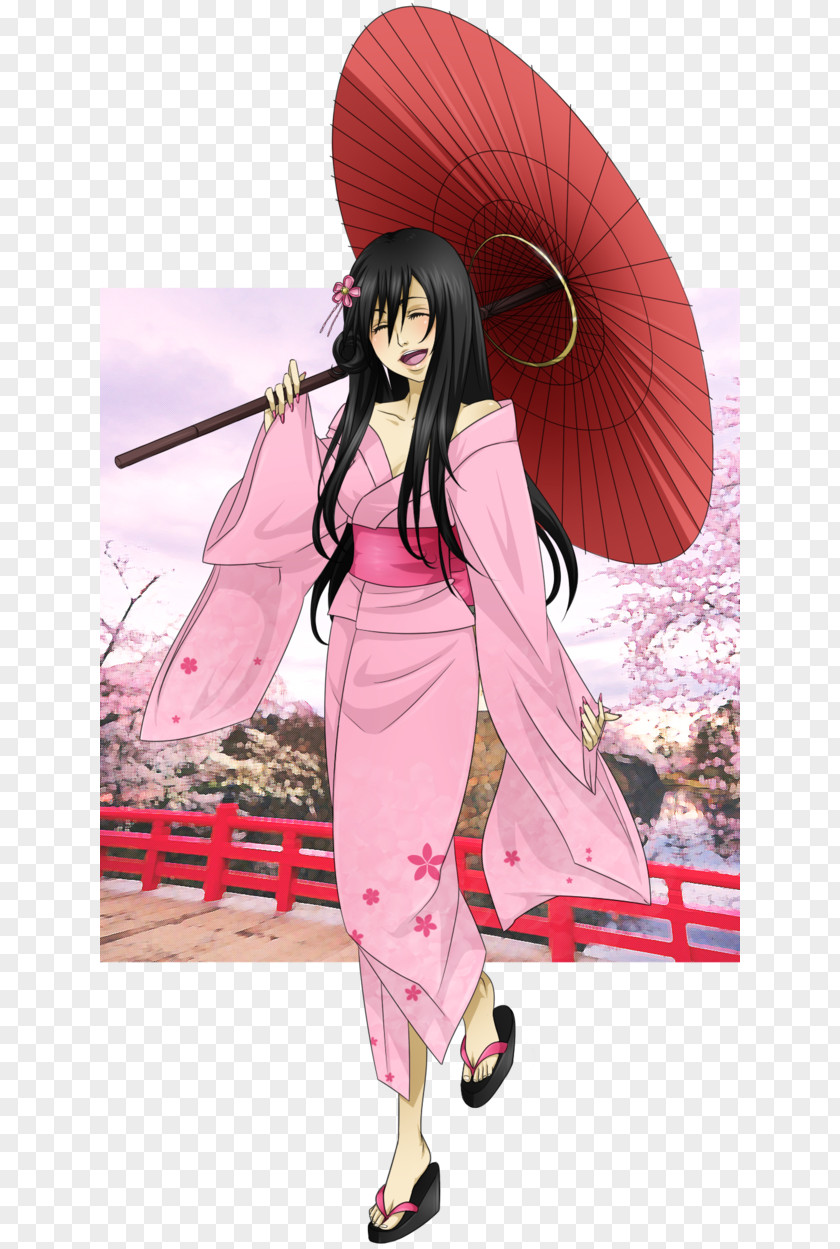 Cherry Blossom Hirosaki Castle Geisha Costume PNG