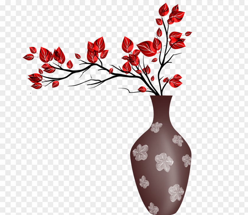 Brown Vase Window Paper Wall Painting PNG