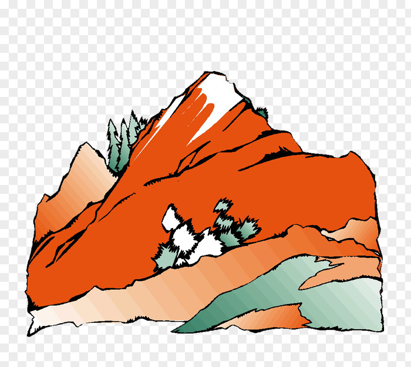 Cartoon Mountain View Illustration PNG