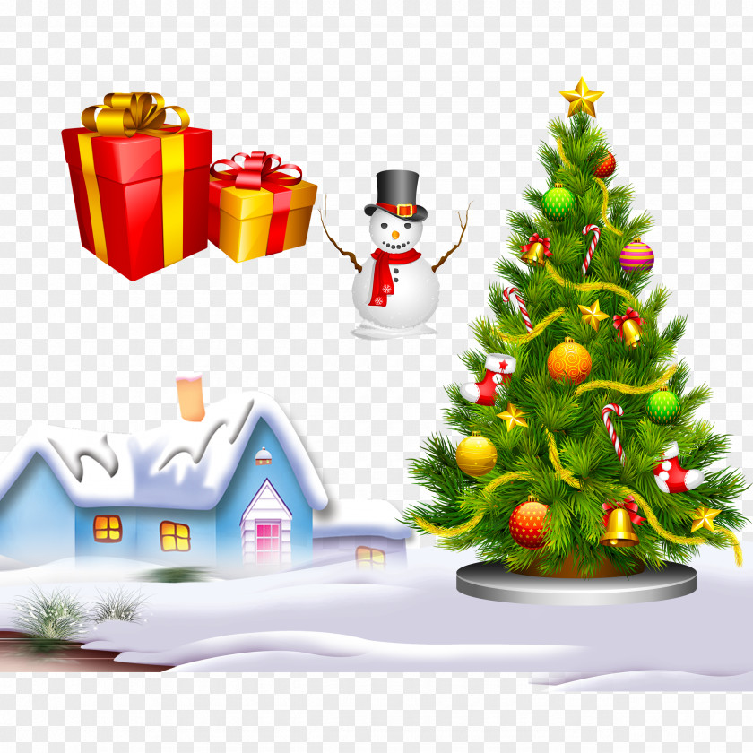 Christmas Trees And Houses Santa Claus Tree Ornament PNG