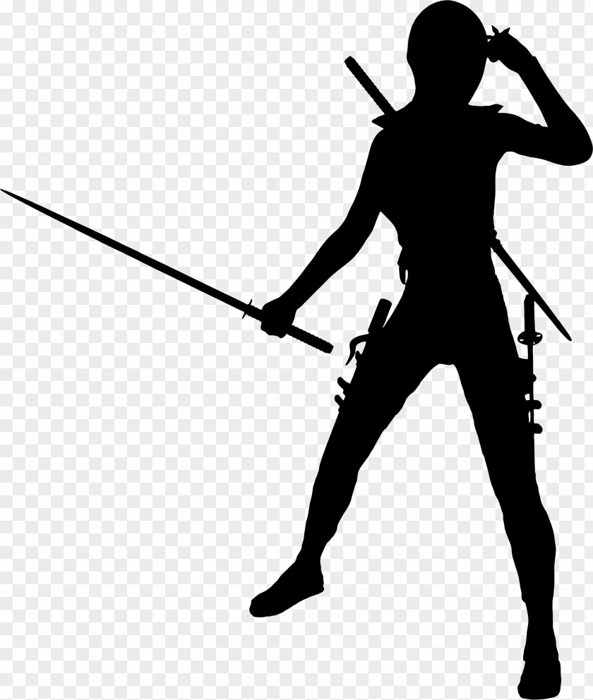 Ninja Silhouette Female Clip Art PNG