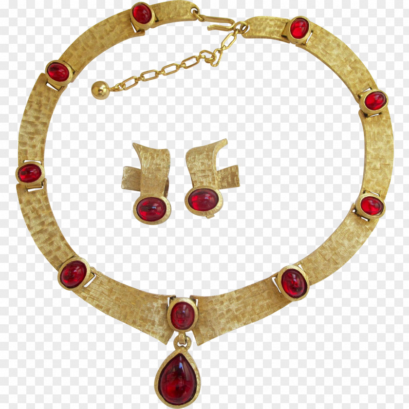Ruby Earring Necklace Jewellery Costume Jewelry PNG