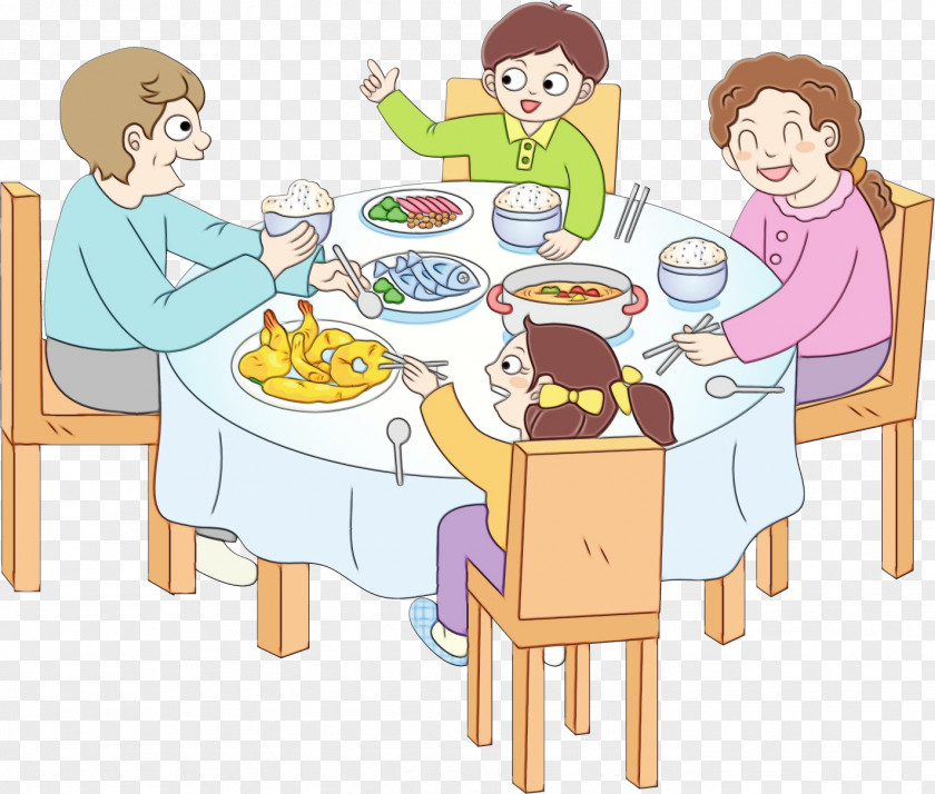 Furniture Conversation Meal Cartoon Table Sharing Clip Art PNG