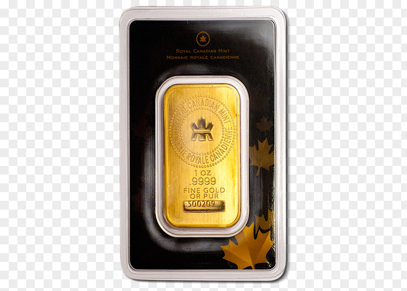 Gold Bar Canada Royal Canadian Mint Maple Leaf PNG