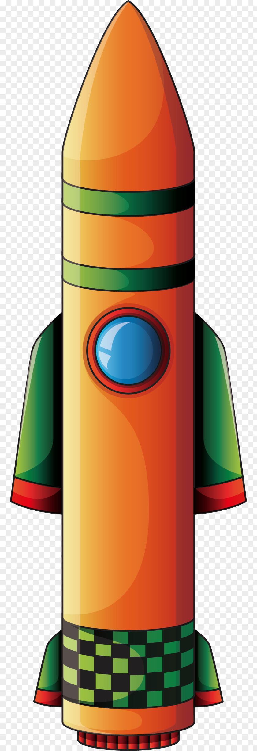 Orange Aerospace Rocket Launch Illustration PNG