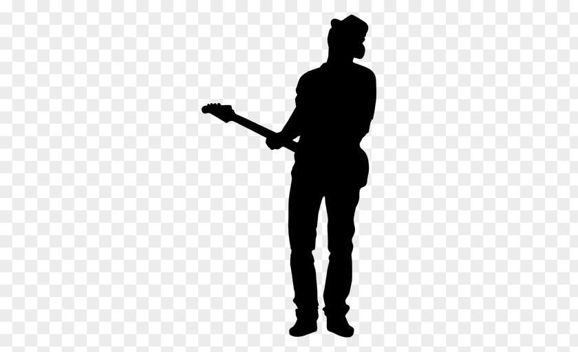Silhouette Of The Elderly Guitarist Vexel Bass Guitar PNG