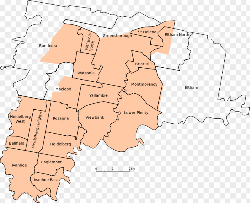 Suburbs City Of Melbourne Greensborough Manningham Shire Nillumbik Ivanhoe PNG