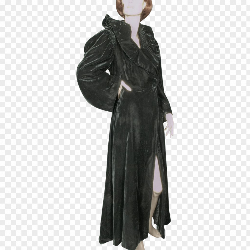 Velvet Robe 1930s 1940s Opera Coat 1950s PNG