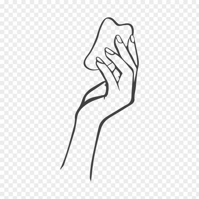 Elbow Joint White Line Art Arm Hand Finger PNG