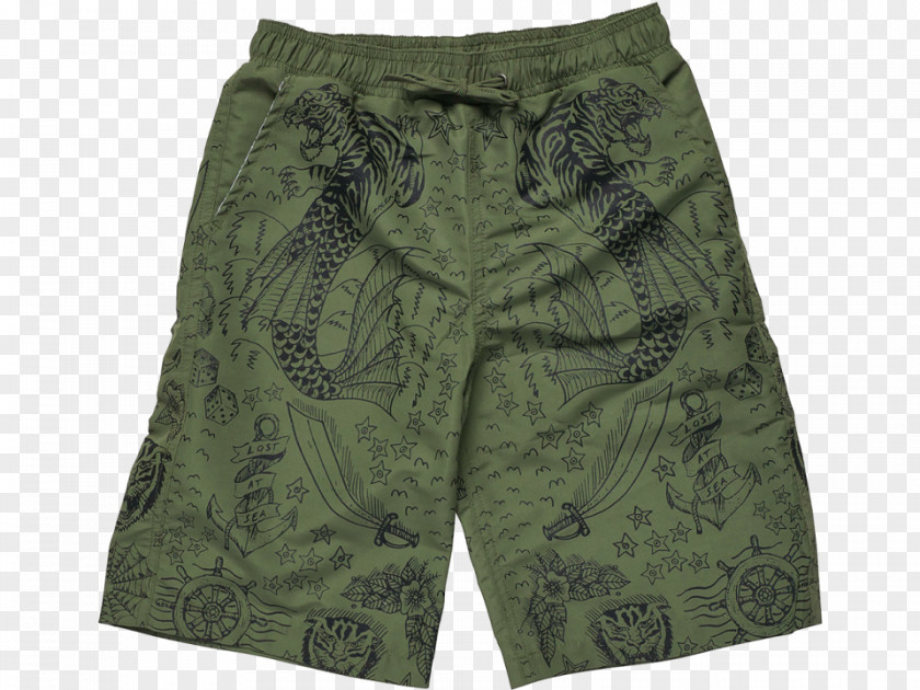 Maa Siddheswari Printers Trunks Bermuda Shorts Khaki PNG