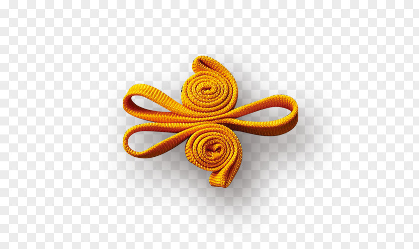 Orange Bow Shoelace Knot Rope PNG