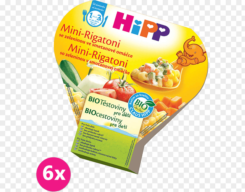 Rigatoni Vegetarian Cuisine HiPP BIO Mini-Rigatoni Se Zeleninou 6x250g Convenience Food Snack PNG