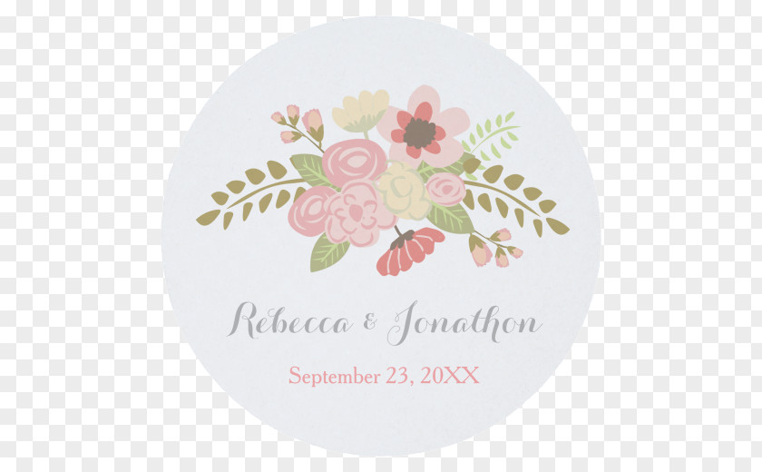 Save The Date Invitation Floral Design Pink M PNG