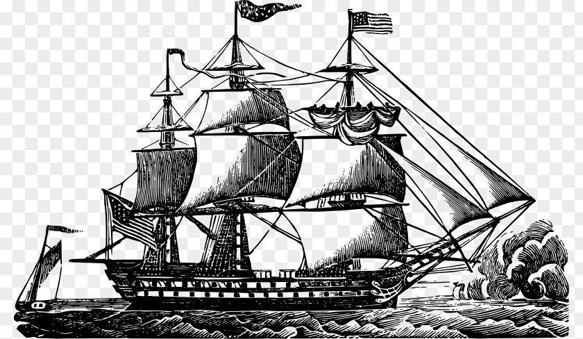 Ship USS Constitution Sailing Clip Art PNG