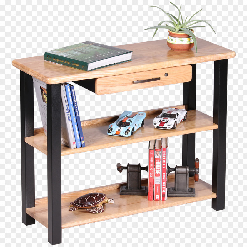 Bookshelf Table Shelf Drawer Desk Wood PNG