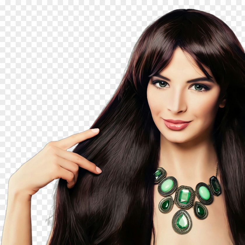 Hair Face Hairstyle Long Black PNG