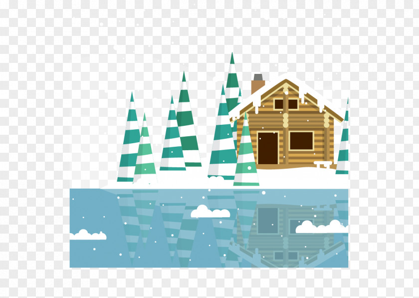 Lakeside Cabins Lake Cartoon Poster Log Cabin PNG