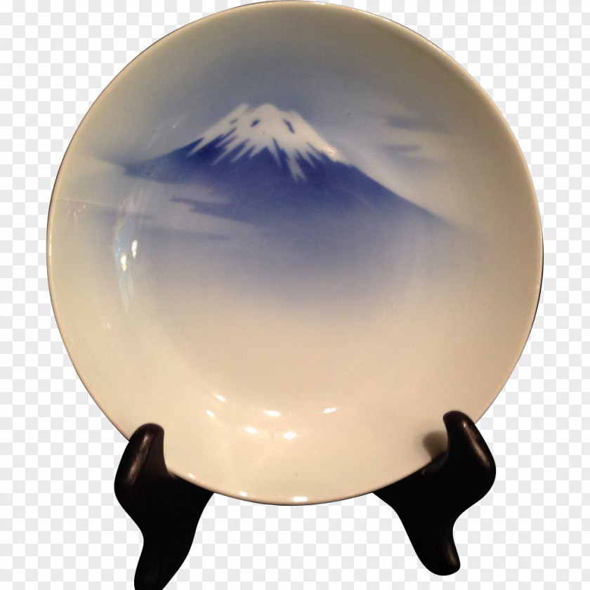 Plate Mount Fuji Fukagawa, Tokyo Porcelain Blue And White Pottery PNG