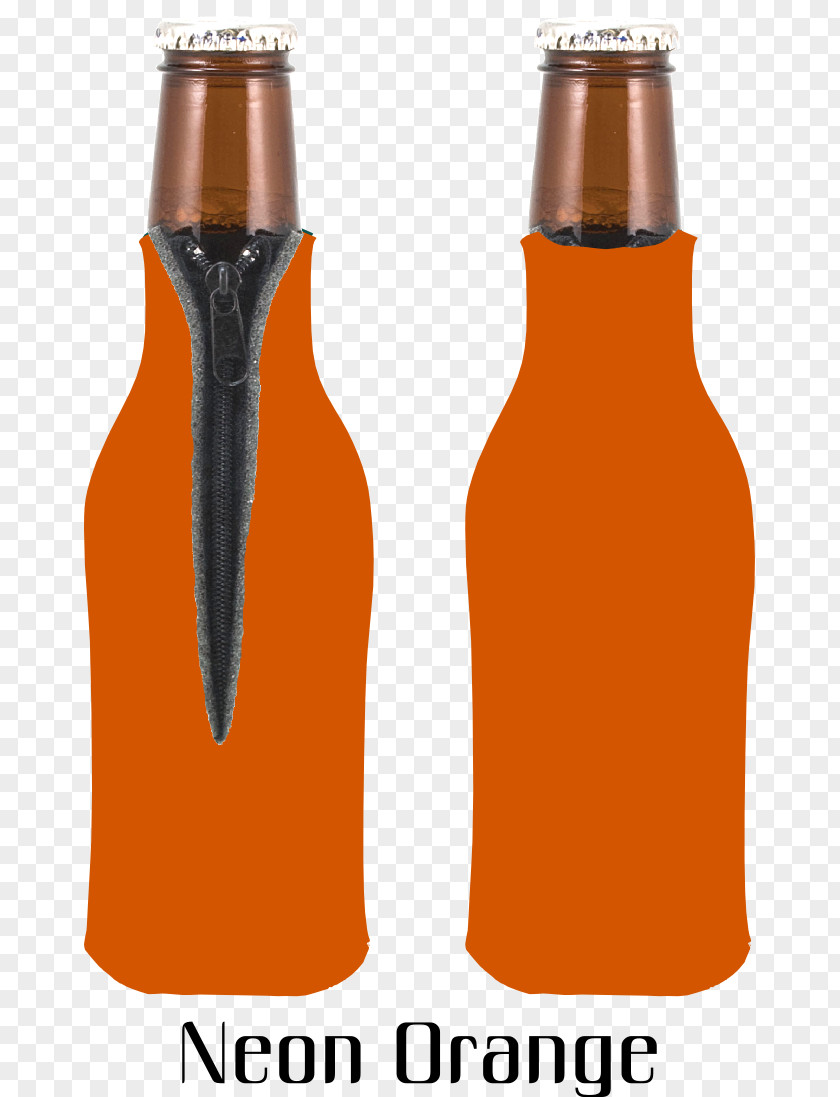 Zipper Glass Bottle Beer Koozie PNG