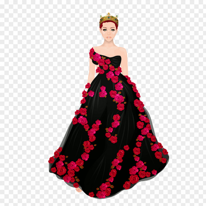 Dress Gown Magenta PNG