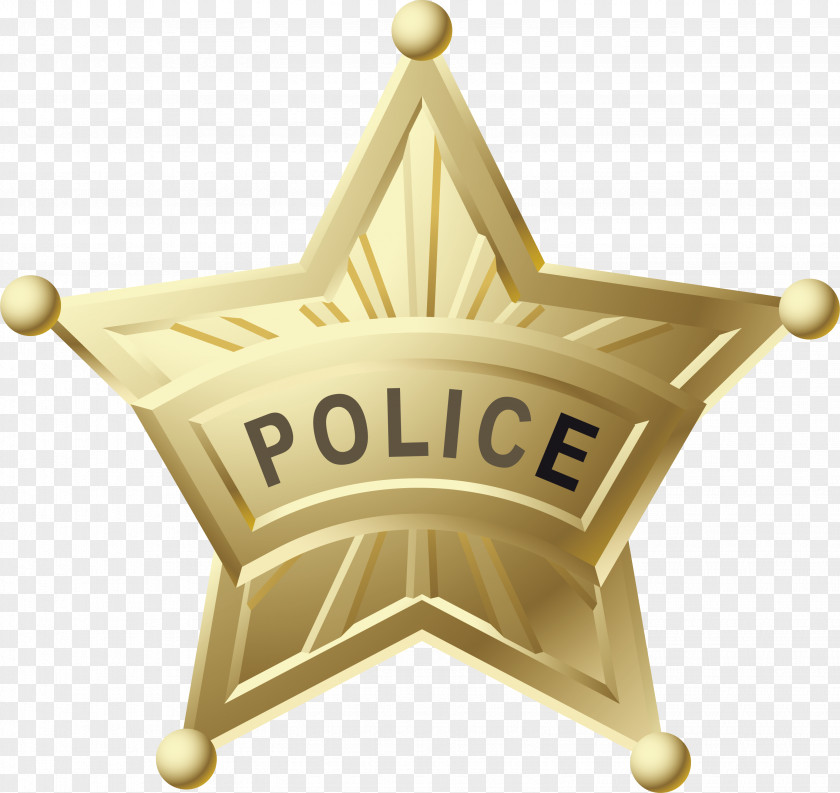 The Metal Star Badge. Police Officer Badge PNG
