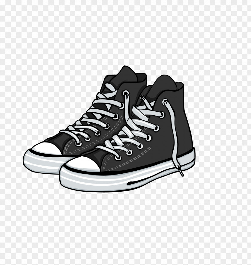 Vector Black Plate Shoes Skateboard Shoe Converse High-heeled Footwear PNG