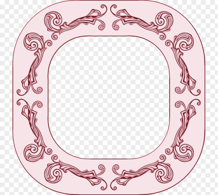 Rectangle Picture Frame Pink Flower PNG