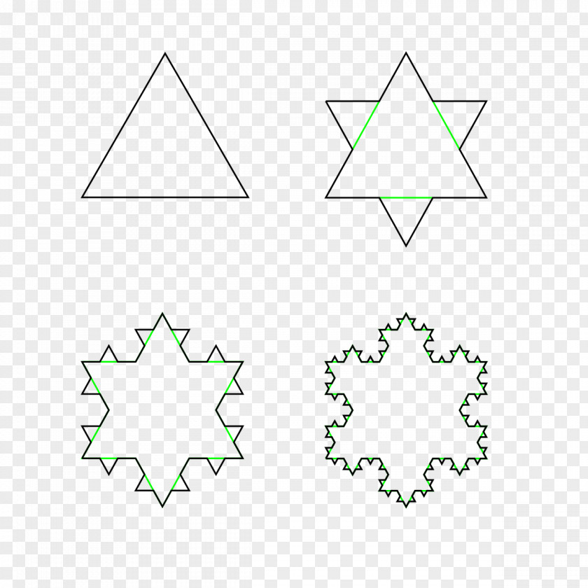 Snowflakes Koch Snowflake Curve Fractal Equilateral Triangle PNG