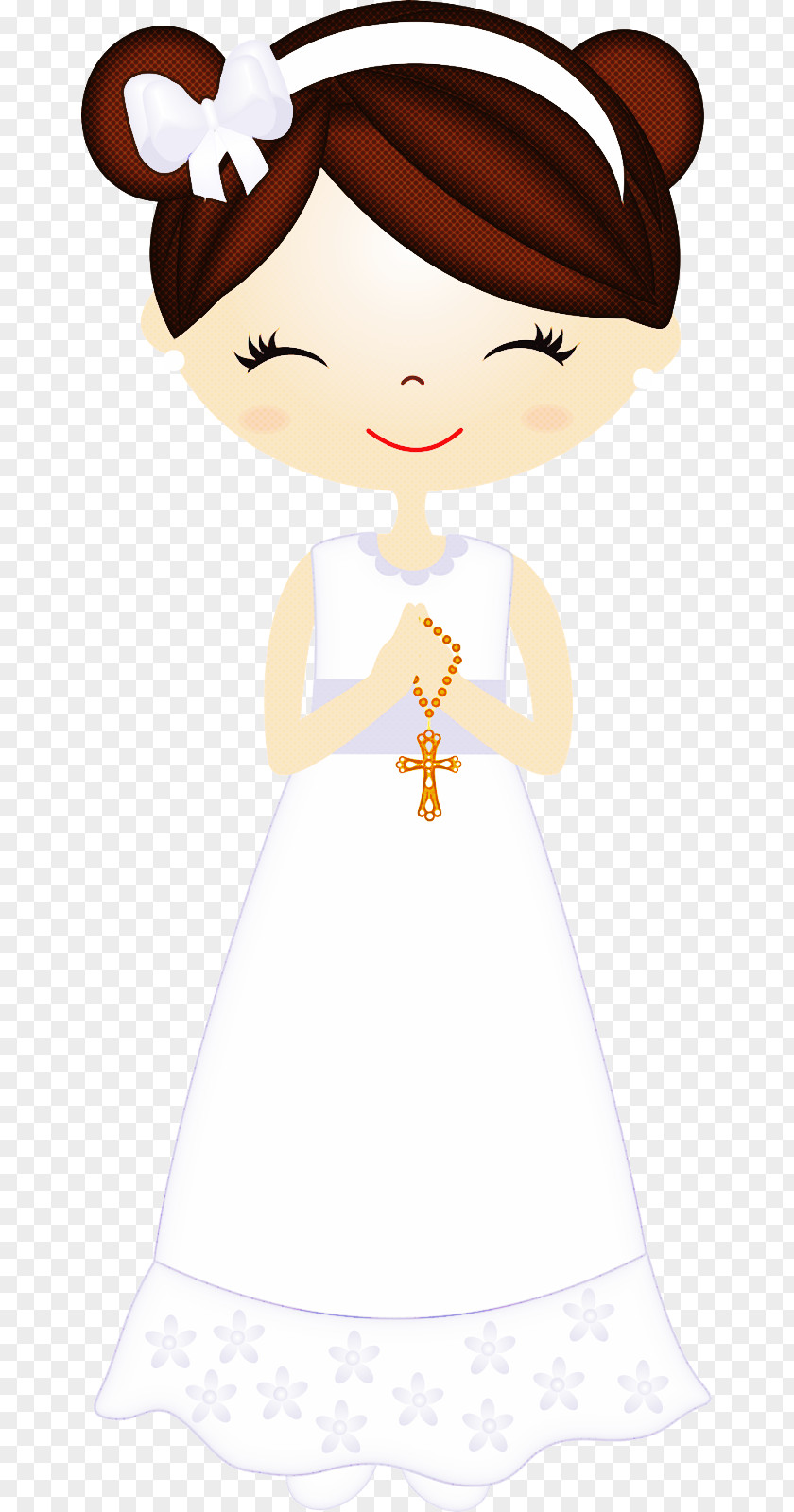 White Cartoon Dress Bride Smile PNG