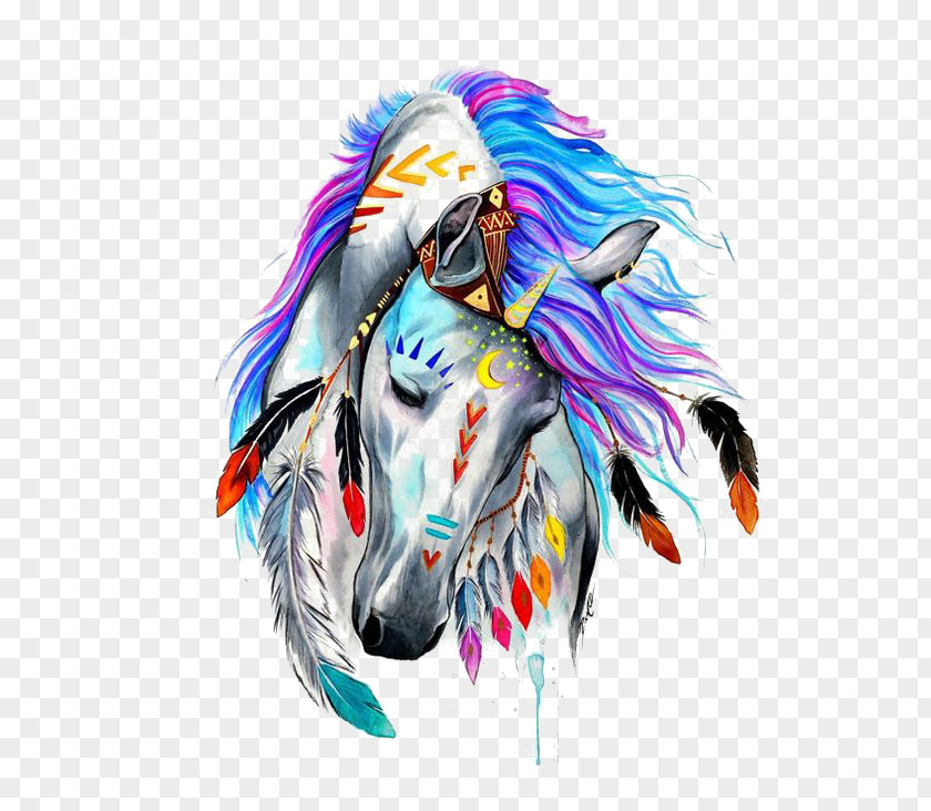 Color National Wind Horse T-shirt Clothing Art Drawing PNG