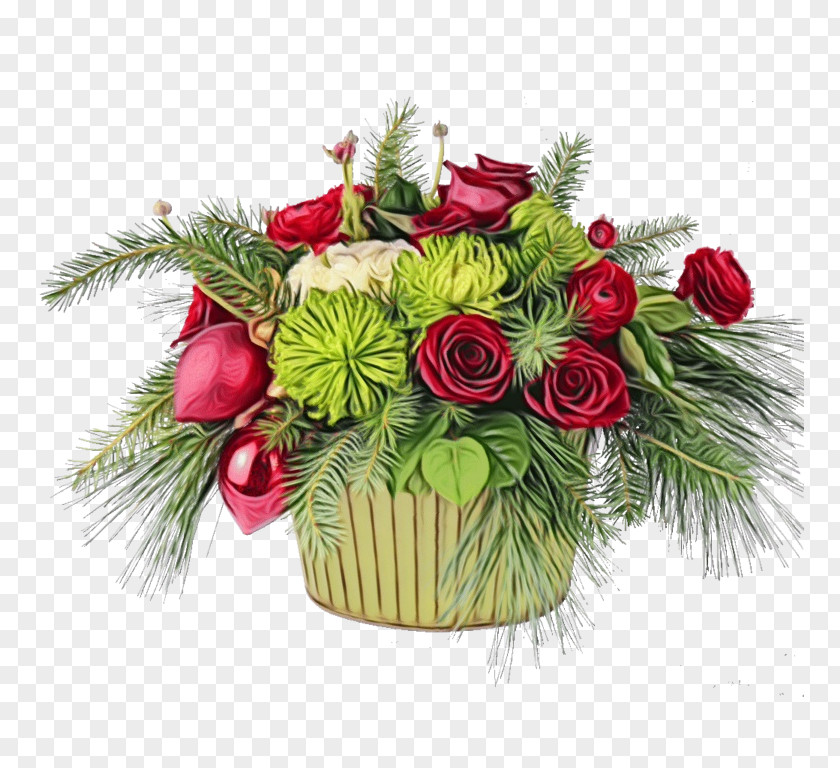 Flowerpot Pine Christmas Decoration PNG