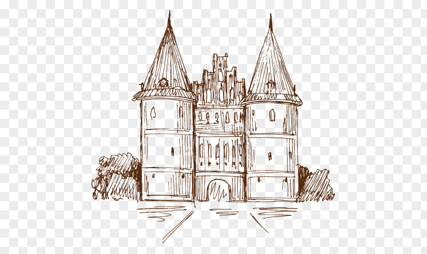 Hand-painted Castle Europe PNG