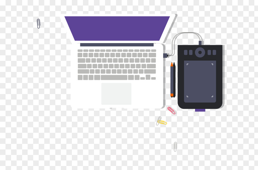 Vector Flat Laptop Business Office PNG