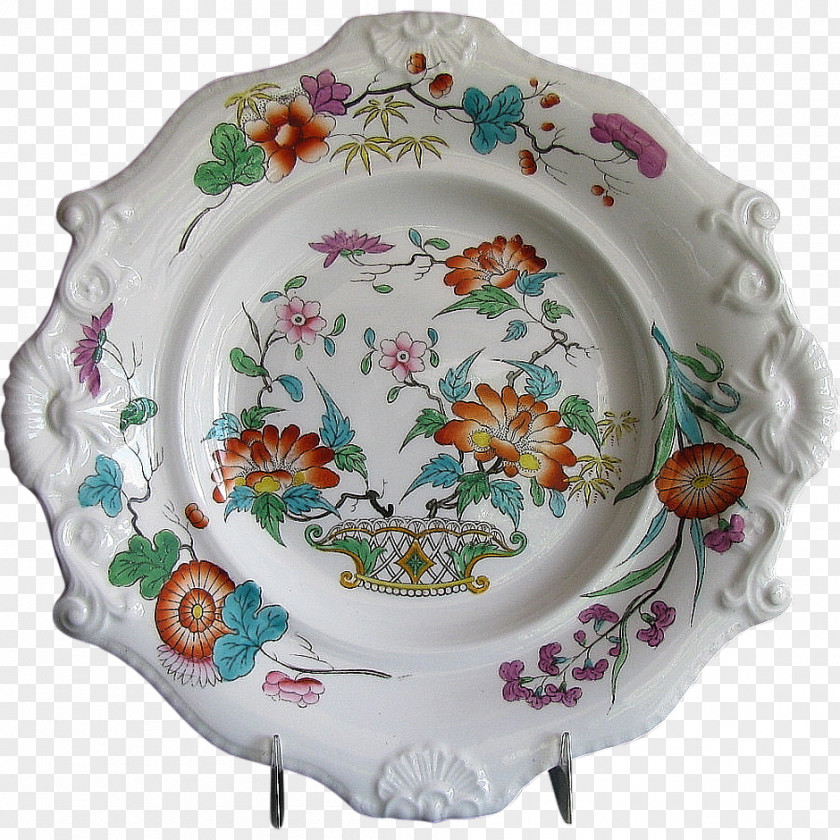 Chinoiserie Plate Porcelain Tableware Dessert Mintons PNG