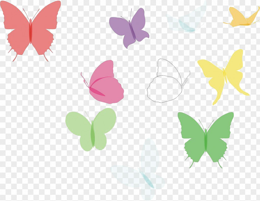 Color Butterfly Decorative Pattern Nymphalidae Clip Art PNG