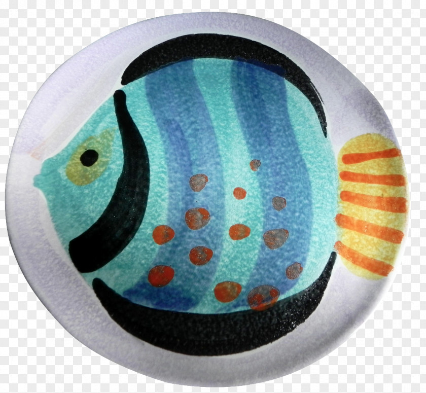 Hand-painted Fish Microsoft Azure Turquoise Tableware PNG