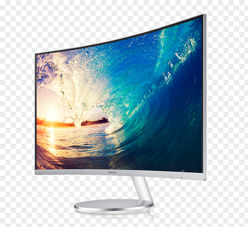 Led Backlit Lcd Display Samsung CF591 Series Computer Monitors LED-backlit LCD Curved Screen 1080p PNG