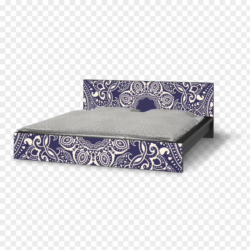 Blue Mandala Rectangle Bed PNG