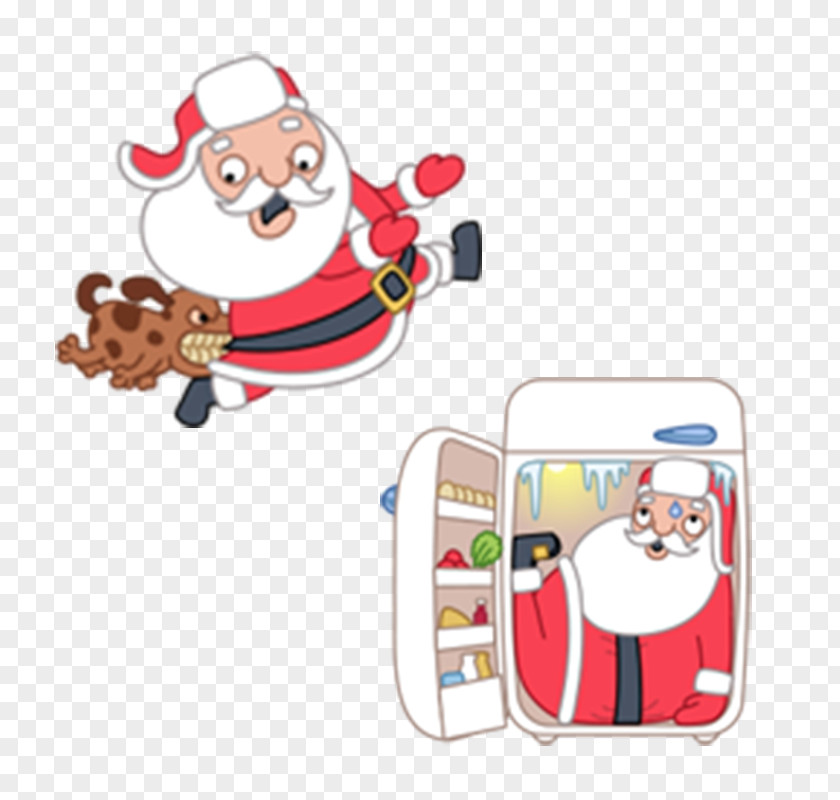 Christmas Cartoon Santa Claus Refrigerator ICO Icon PNG