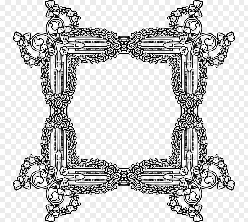Symmetry Metal Black And White Frame PNG