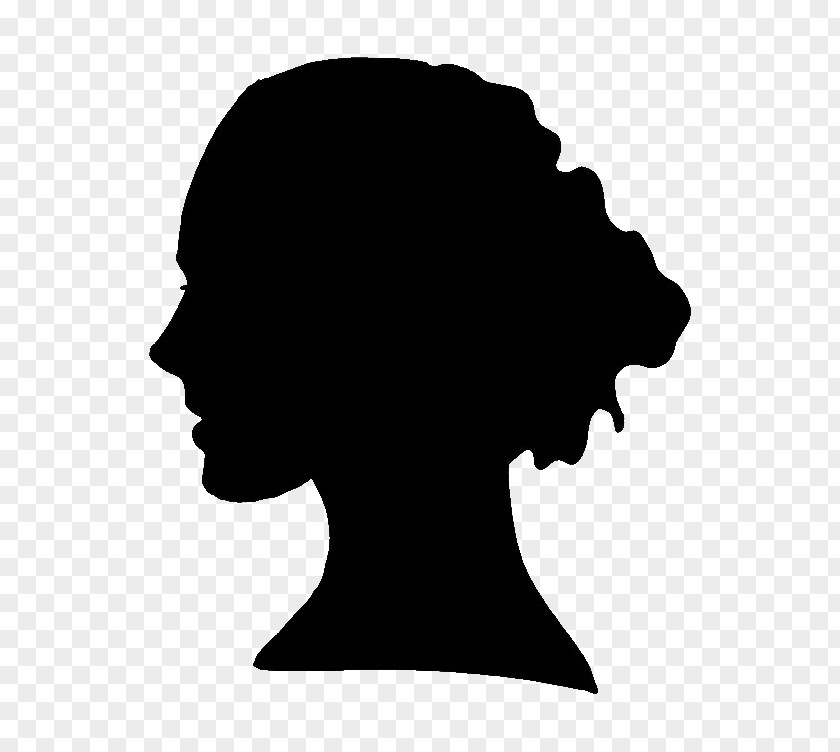 Blackandwhite Neck Face Silhouette Head Hairstyle Chin PNG